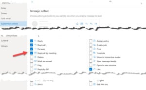 MS outlook Browser Customization Settings