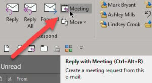 Reply with Meeting Button in MS Outlook