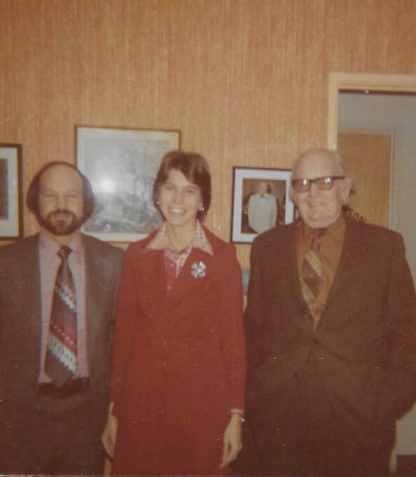 Marshall, Susan and Julius Sanders, a former partner, in 1975.