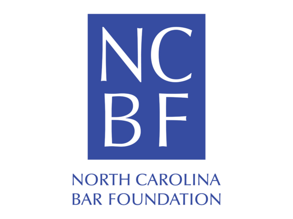 The North Carolina Bar Foundation Logo is shown. "NCBF" is in a blue box with white letters.